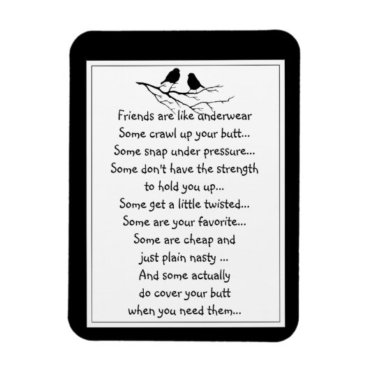 Leuke Vriend zijn als Ondergoed Quote Vogels Magneet (Verticaal)