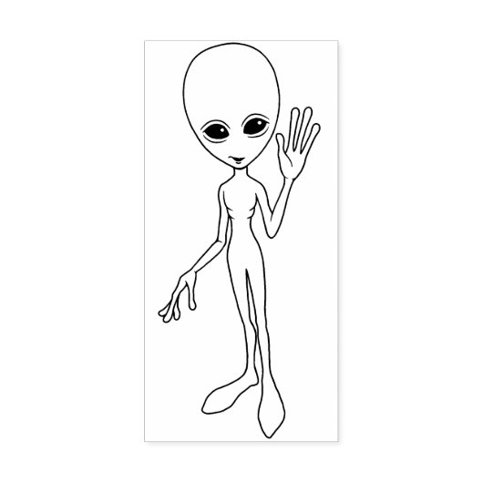 Leuke, vriendelijke buitenaardse rubberstempel (Afrduk)