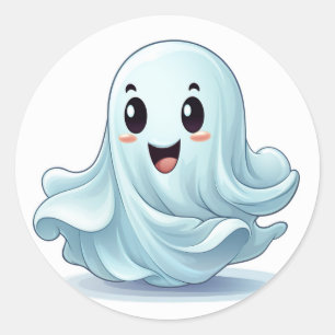 Leuke vriendelijke Halloween geest Ronde Sticker