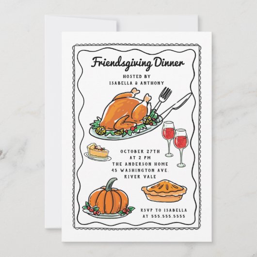 Leuke VriendenUitnodiging voor het diner Kaart (Voorkant)