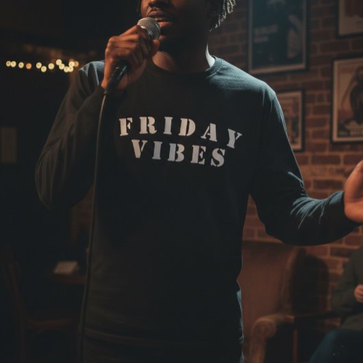 Leuke vrijdag sfeer woordkunst t-shirt
