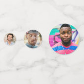 Leuke vrijgezellenfeest bruidegom gezicht confetti (Voorkanten)