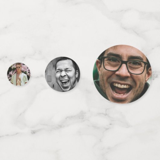 Leuke vrijgezellenfeest bruidegom gezicht confetti (Achterkanten)