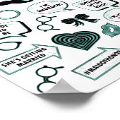 Leuke Vrijgezellenfeest Photo Booth Blauwgroen afd Poster (Hoek)