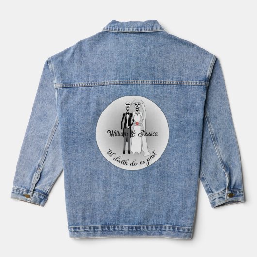 Leuke vrijgezellenfeest spijkerjasje denim jacket (Achterkant)