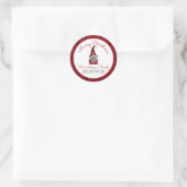 Leuke vrolijk kerst geruite kabouter retouradres l ronde sticker (Tas)
