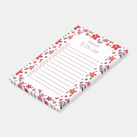 Leuke vrolijke bloemen te doen lijstnaam post-it® notes (Schuin)