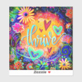 Leuke vrolijke bloemeninspiratie gedijen  sticker (Vel)