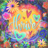 Leuke vrolijke bloemeninspiratie gedijen  sticker (Voorkant)