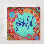 Leuke vrolijke dankbare zegeningen Inspirerend Bedankkaart (Voorkant)