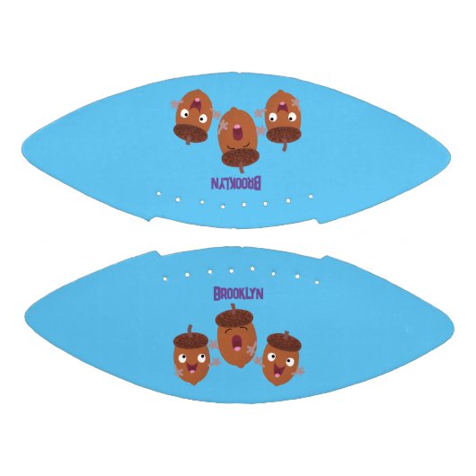 Leuke vrolijke eikels zingen cartoon voor kinderen american football (Panelen)