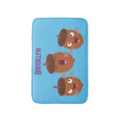 Leuke vrolijke eikels zingen cartoon voor kinderen badmat (Voorkant Verticaal)