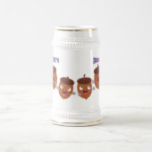 Leuke vrolijke eikels zingen cartoon voor kinderen bierpul (Center)