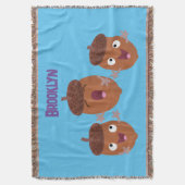 Leuke vrolijke eikels zingen cartoon voor kinderen deken (Voorkant Verticaal)