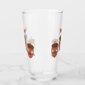 Leuke vrolijke eikels zingen cartoon voor kinderen glas (Links)