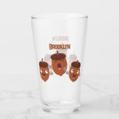 Leuke vrolijke eikels zingen cartoon voor kinderen glas (Voorkant)