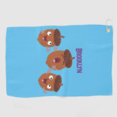 Leuke vrolijke eikels zingen cartoon voor kinderen golfhanddoek (Horizontaal)