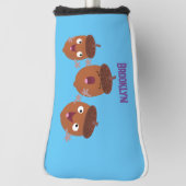Leuke vrolijke eikels zingen cartoon voor kinderen golfheadcover (Draai 90)