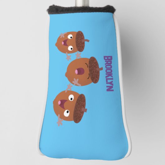 Leuke vrolijke eikels zingen cartoon voor kinderen golfheadcover (Draai 90)