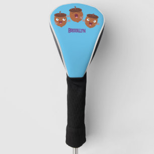 Leuke vrolijke eikels zingen cartoon voor kinderen golfheadcover