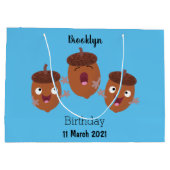 Leuke vrolijke eikels zingen cartoon voor kinderen groot cadeauzakje (Achterkant)