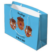 Leuke vrolijke eikels zingen cartoon voor kinderen groot cadeauzakje (Achterkant Gekanteld)