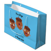 Leuke vrolijke eikels zingen cartoon voor kinderen groot cadeauzakje (Voorkant Gekanteld)