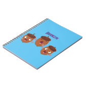 Leuke vrolijke eikels zingen cartoon voor kinderen notitieboek (Linkerzijde)