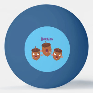 Leuke vrolijke eikels zingen cartoon voor kinderen pingpongbal