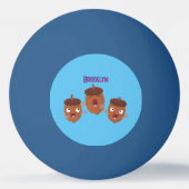 Leuke vrolijke eikels zingen cartoon voor kinderen pingpongbal (Achterkant)