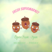 Leuke vrolijke eikels zingen cartoon voor kinderen raamsticker (Vel 3)