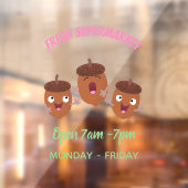 Leuke vrolijke eikels zingen cartoon voor kinderen raamsticker (Vel 2)