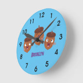 Leuke vrolijke eikels zingen cartoon voor kinderen ronde klok (Hoek)