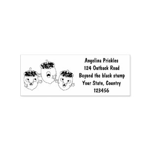 Leuke vrolijke eikels zingen cartoon voor kinderen rubberstempel
