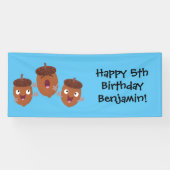 Leuke vrolijke eikels zingen cartoon voor kinderen spandoek (Horizontaal)