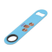 Leuke vrolijke eikels zingen cartoon voor kinderen speed flessenopener (Voorkant Gekanteld)