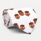 Leuke vrolijke eikels zingen cartoon voor kinderen stropdas (Opgerold)