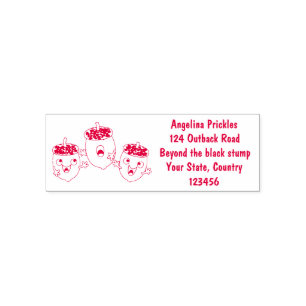 Leuke vrolijke eikels zingen cartoon voor kinderen zelfinktende stempel