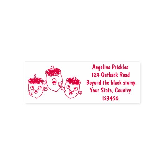 Leuke vrolijke eikels zingen cartoon voor kinderen zelfinktende stempel (Design)