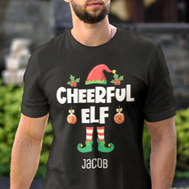 Leuke vrolijke elf grappige kerst naamgeving t-shirt