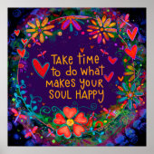 Leuke vrolijke Happy Soul Quote Inspirivity Poster (Voorkant)