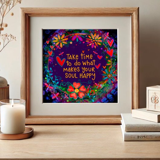 Leuke vrolijke Happy Soul Quote Inspirivity Poster