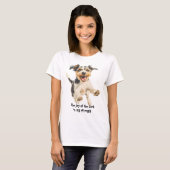 Leuke vrolijke Happy Terrier Dog Schrift T-shirt (Voorkant volledig)