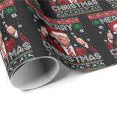 Leuke vrolijke kerst Donald Trump Kerstman Xmas Cadeaupapier (Rol Hoek)