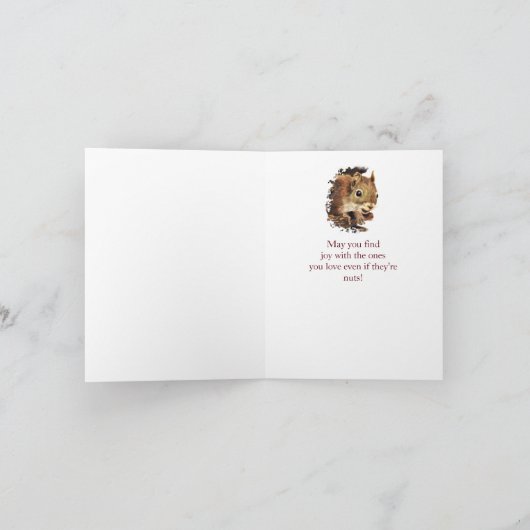 Leuke vrolijke kerst eekhoorn humor citaat kaart (Binnen)