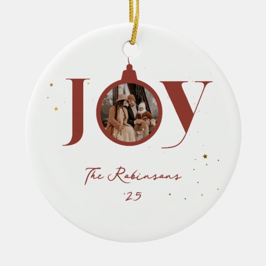 Leuke vrolijke kerst Familie Foto Joy Ornament (Voorkant)
