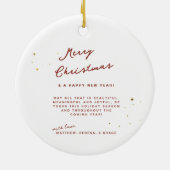 Leuke vrolijke kerst Familie Foto Joy Ornament (Achterkant)