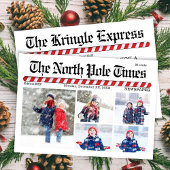 Leuke vrolijke kerst foto collage krant feestdagenkaart