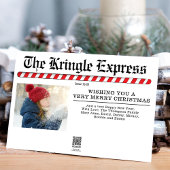 Leuke vrolijke kerst foto collage krant feestdagenkaart