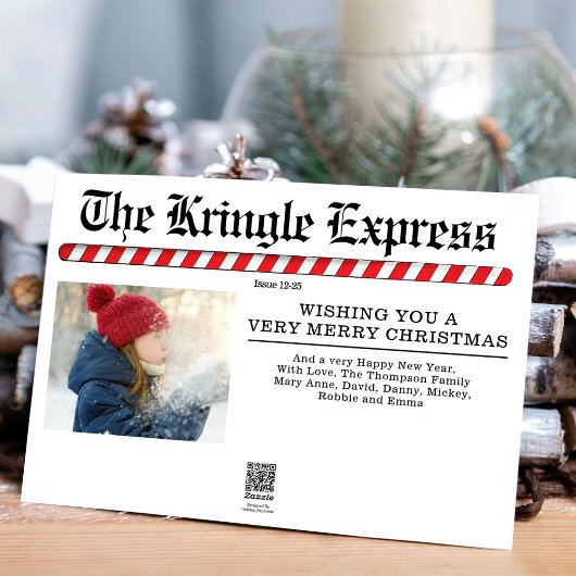 Leuke vrolijke kerst foto collage krant feestdagenkaart